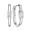 Серьги с английским замком из серебра с фианитами