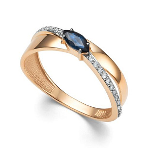 Кольцо из красного золота с бриллиантом