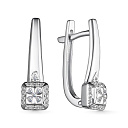 Серьги с английским замком из белого золота с бриллиантами