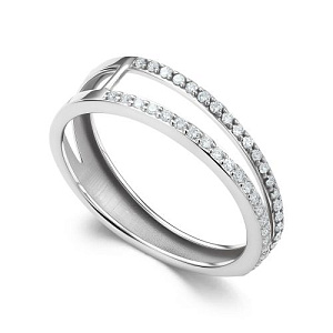 Кольцо из белого золота с бриллиантами