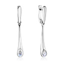 Серьги с английским замком из белого золота с бриллиантами