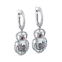 Серьги с английским замком из серебра с фианитами