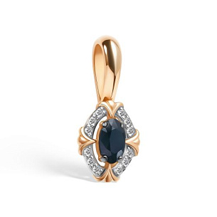 Подвеска из красного золота с бриллиантом