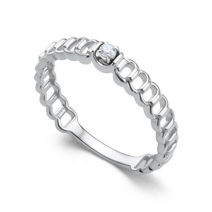 Кольцо из белого золота с бриллиантом
