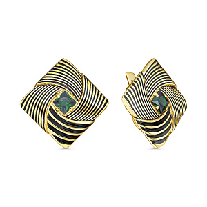 Серьги с английским замком из серебра с фианитами