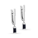 Серьги с английским замком из белого золота с бриллиантами