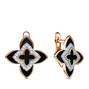 Серьги с английским замком из серебра с позолотой