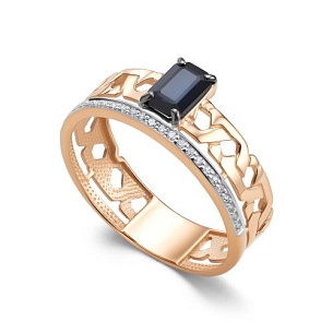 Кольцо из красного золота с бриллиантом