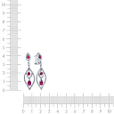 Серьги из белого золота с бриллиантами, рубинами