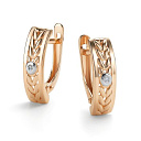 Серьги с английским замком из красного золота с бриллиантами