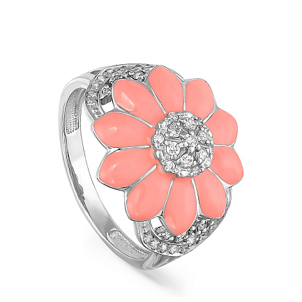 Кольцо из серебра с фианитами