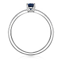 Кольцо из белого золота с бриллиантами, сапфиром