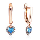 Серьги детские из серебра с позолотой