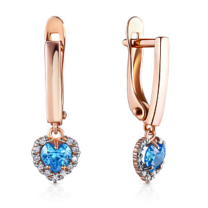 Серьги детские из серебра с позолотой