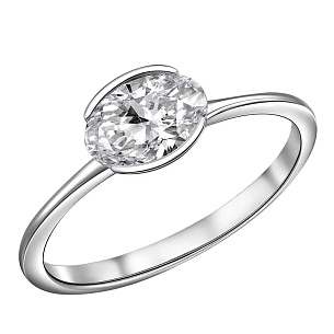 Кольцо из белого золота с бриллиантом