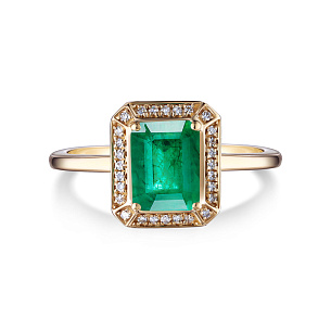 Кольцо из желтого золота с бриллиантом