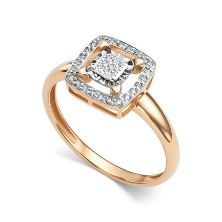 Кольцо из красного золота с бриллиантами