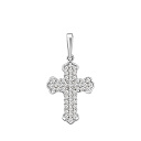 Крест из белого золота с бриллиантами