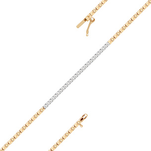 Браслет из красного золота с бриллиантом