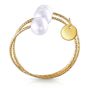 Кольцо из желтого золота с жемчугом