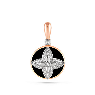 Подвеска из красного золота с бриллиантом