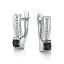 Серьги с английским замком из белого золота с бриллиантами