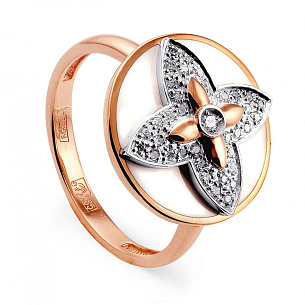 Кольцо из красного золота с бриллиантом