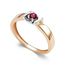 Кольцо из красного золота с рубином