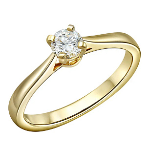 Кольцо из желтого золота с бриллиантом