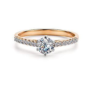 Кольцо из красного золота с бриллиантами