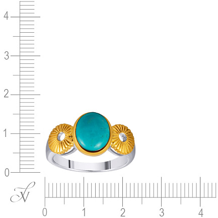 Кольцо из серебра с бирюзой