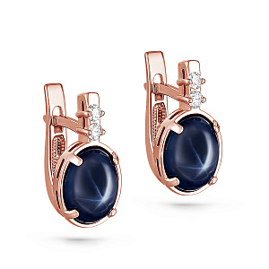 Серьги с английским замком из красного золота с бриллиантами