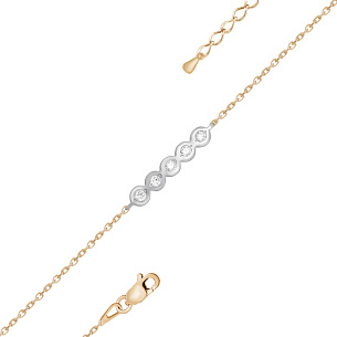 Браслет из красного золота с бриллиантом