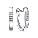 Серьги с английским замком из серебра с фианитами