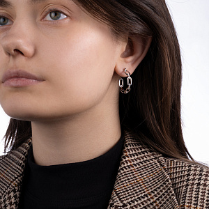 Серьги из белого золота с бриллиантами