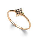 Кольцо из красного золота с бриллиантами