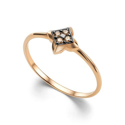 Кольцо из красного золота с бриллиантами