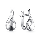 Серьги с английским замком из серебра с бриллиантами