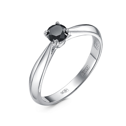 Кольцо из белого золота с бриллиантом
