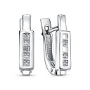 Серьги с английским замком из серебра с бриллиантами