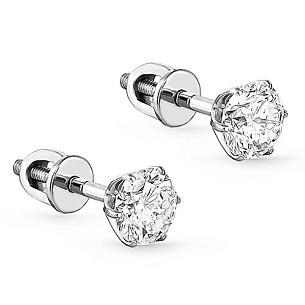 Пусеты из белого золота с бриллиантами