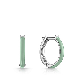 Серьги с английским замком из серебра с эмалью