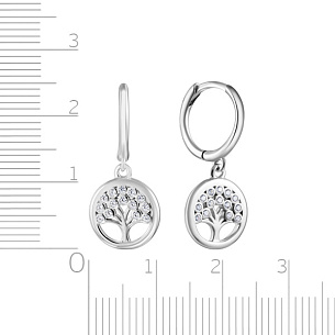 Серьги из серебра с фианитом