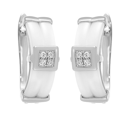 Серьги с английским замком из серебра с керамикой