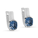 Серьги с английским замком из белого золота с бриллиантами