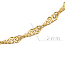 Цепь автомат из желтого золота, плетение двойное панцирное