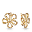 Серьги с английским замком из серебра с позолотой