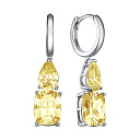 Серьги с английским замком из серебра с алпанитами