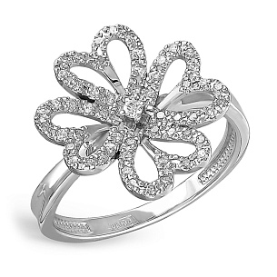 Кольцо из серебра с фианитами