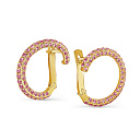 Серьги с английским замком из желтого золота с сапфирами